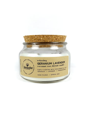 Geranium Lavender Coconut Wax Blend Candle